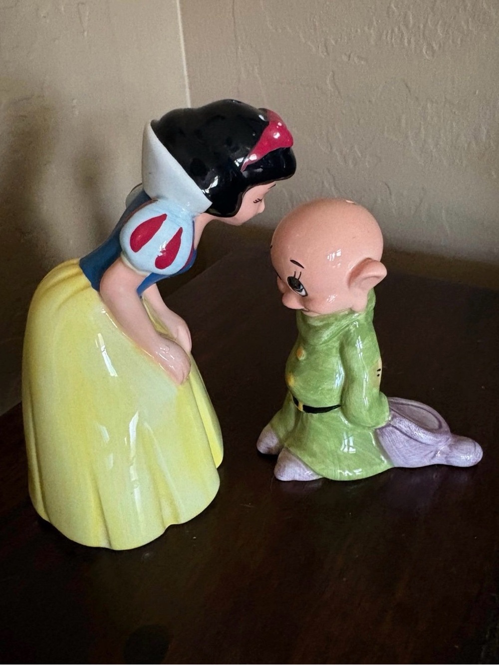 Vintage Disney Snow White & Dopey Salt and Pepper Shakers